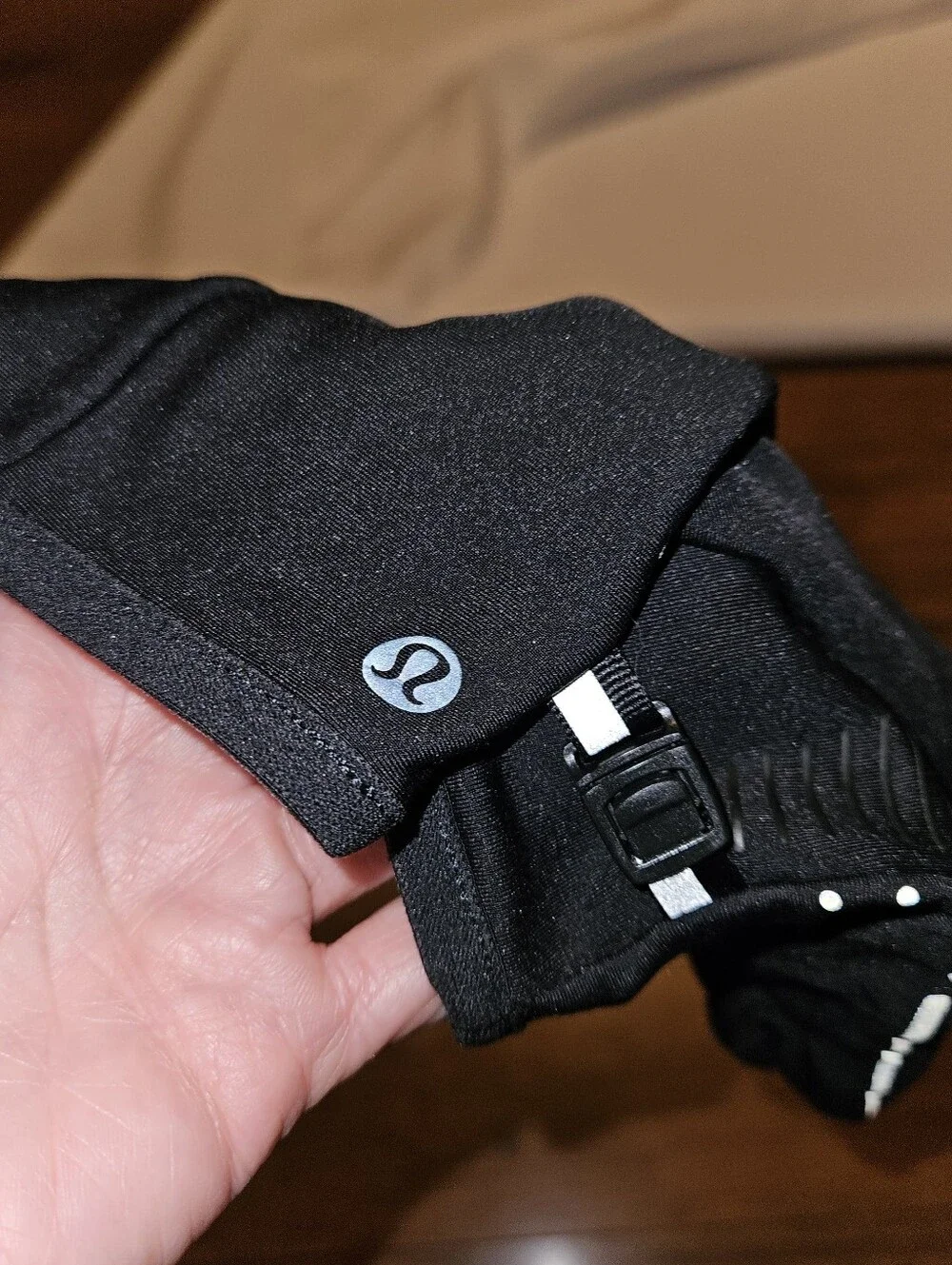 lululemon athletica Black Lightweight Running Gloves with Reflective Trim
